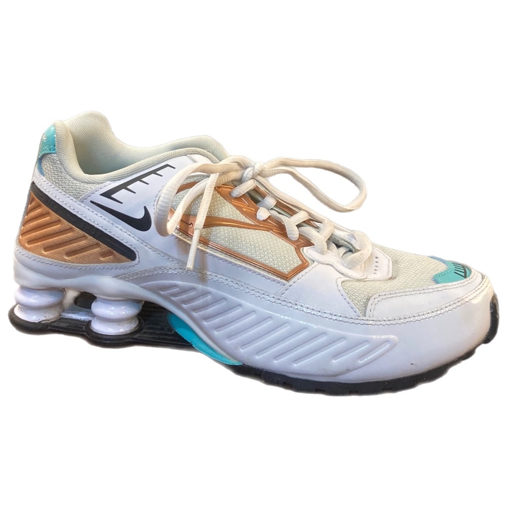 Nike Shox Enigma White Aura Green Rose Gold Shoes